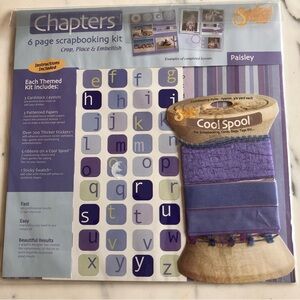 10 pages 12x12 Chapters Cool Spool Scrapbooking Kit - Purple / Cream Wedding‎
